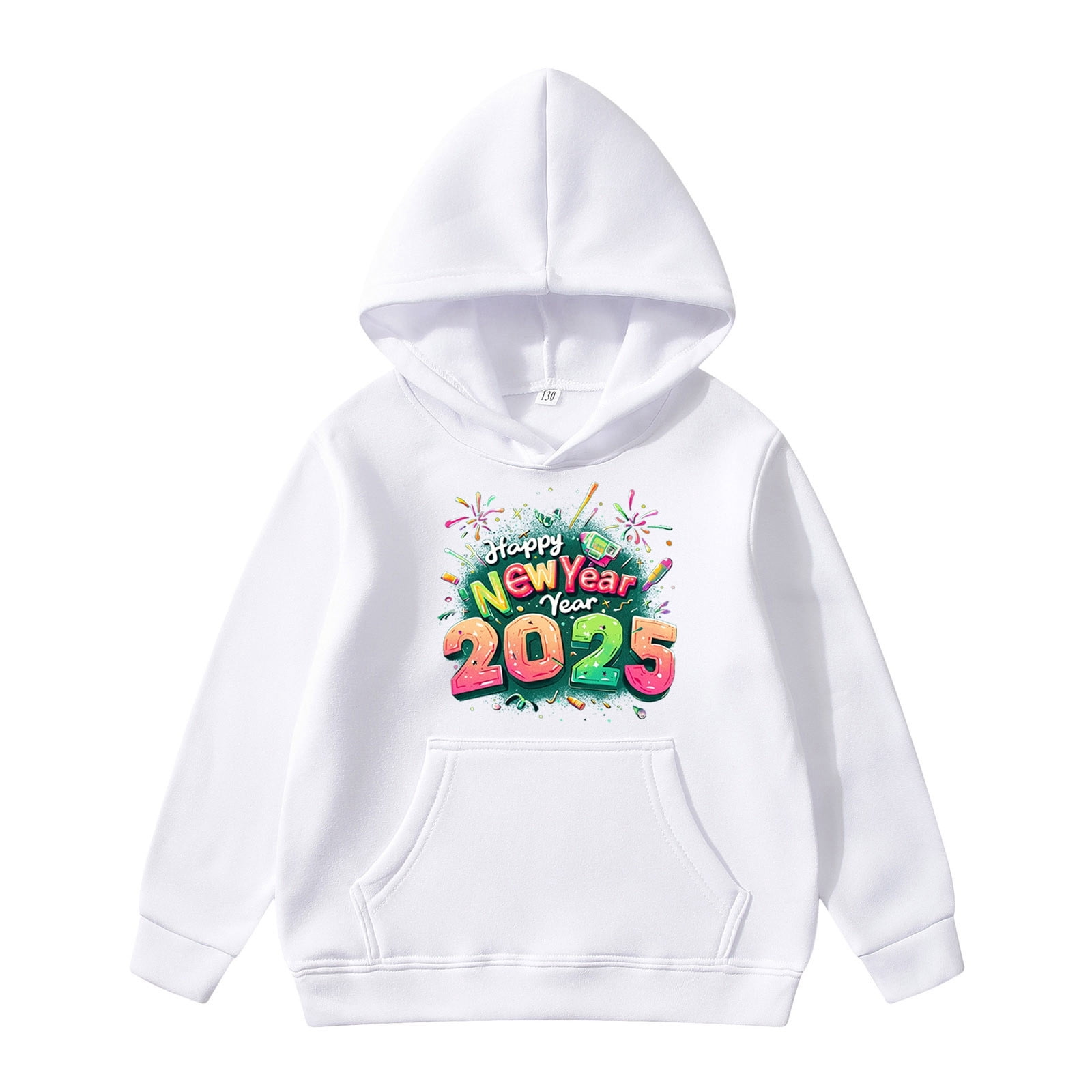 2025 Happy New Year Christmas Unisex Kids Hoodies Cropped Sweaters 2025