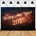 2025 Happy New Year Fireworks Photography Backdrop New Year Eve Clocks