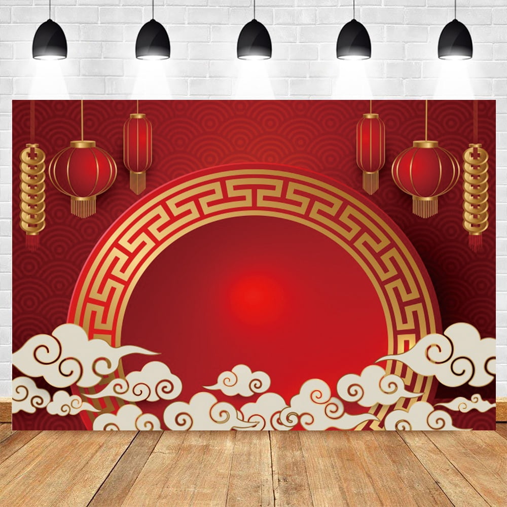 2025 Happy New Year Photography Backdrop Chinese Style Snakes Red