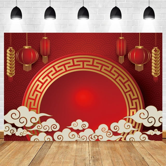 2025 Happy New Year Photography Backdrop Chinese Style Snakes Red