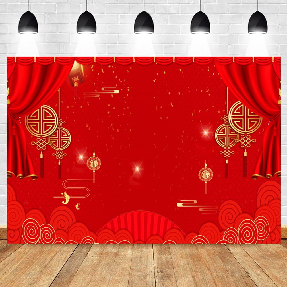 2025 Happy New Year Photography Backdrop Chinese Style Snakes Red