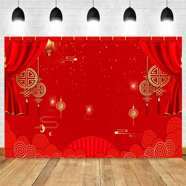 2025 Happy New Year Photography Backdrop Chinese Style Snakes Red