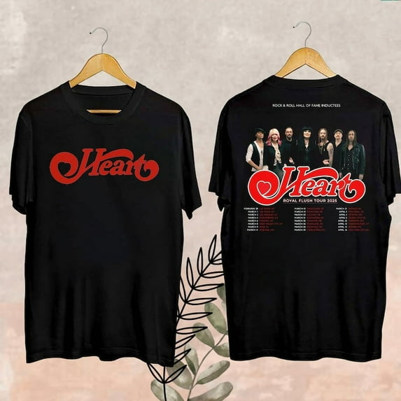 2025 Heart Band Royal Flush Tour T-Shirt, Rock Band Heart 2025 Tour Shirt, Heart Band Fan Gift,Light Blue color,size 3XL