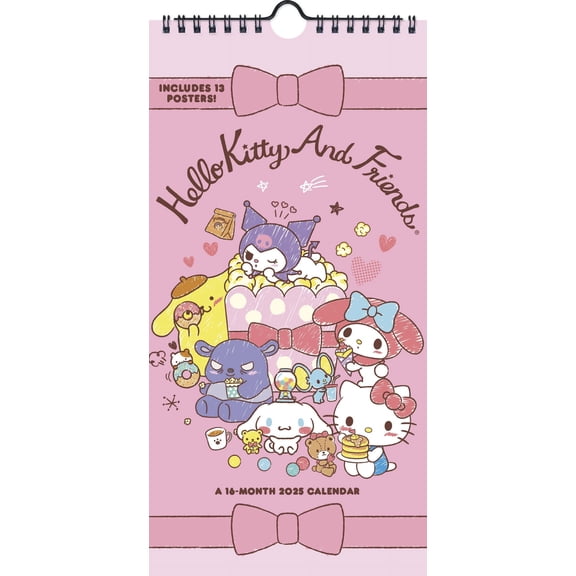 2025 Hello Kitty Post Spiral Wall Calendar