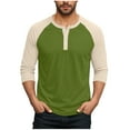 thumbnail image 1 of 2025 Henley Shirts for Men Raglan 3/4 Sleeve Baseball TShirts Fall Casual Cotton Sport Athletic Tee Tops, 1 of 7