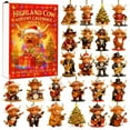 thumbnail image 1 of 2025 Highland Cow Advent Calendar 24 Days Countdown with 2D Acrylic Cow Ornaments, Christmas Tree Hanging Decorations with Highland Cow Theme for Home Holiday, 1 of 5