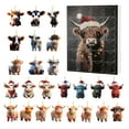 thumbnail image 1 of 2025 Highland Cow Advent Calendar - Santa Themed 24 Days Countdown Calendar with Christmas Tree Ornaments, Cartoon Cow Decor for Holiday Home & Tree Decoration, 1 of 9