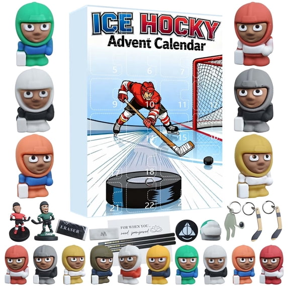 2025 Hockey Advent Calendar 24 Day Countdown with 3D Collectibles