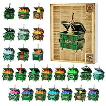 2025 Holiday Advent Calendar Set Dumpster Fire Ornament Funny Commemorative Collectible Home Decoration Countdown Kit