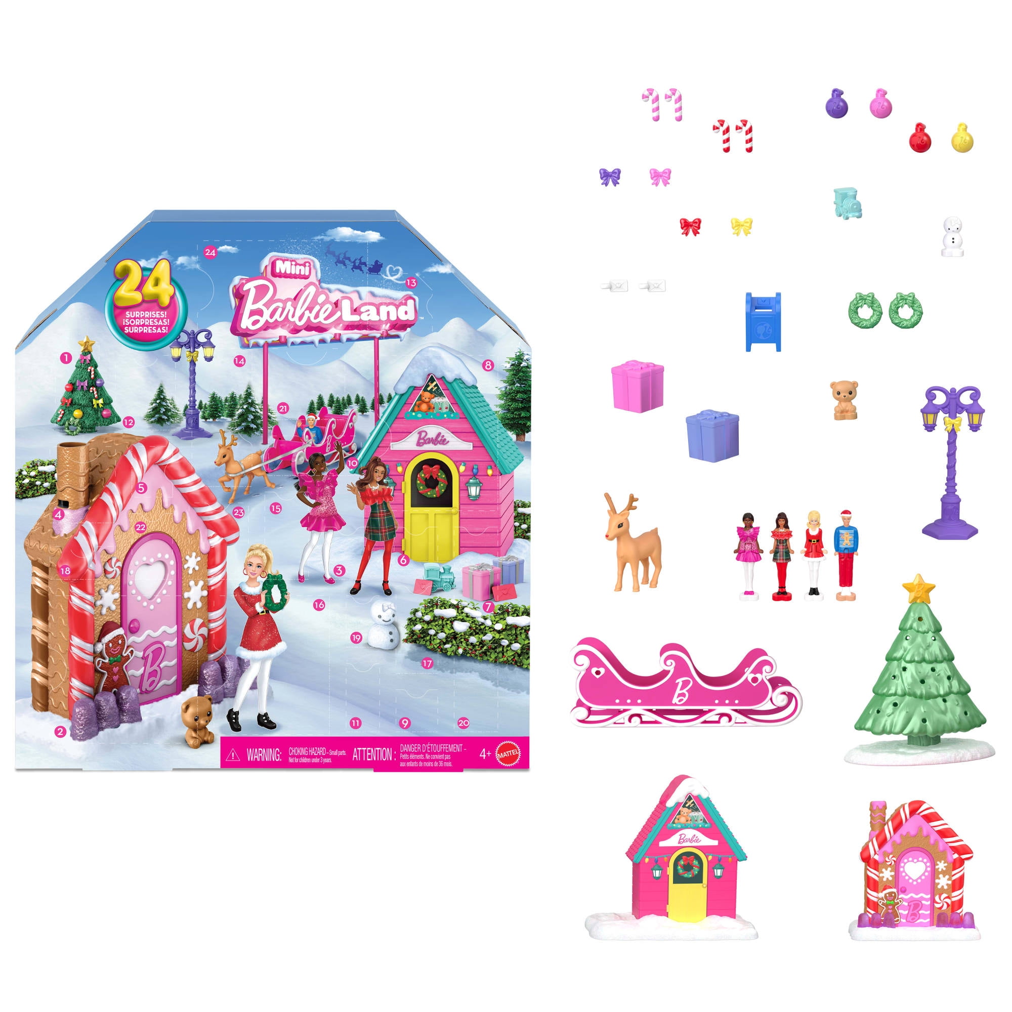 Barbie Mini BarbieLand Collectible Advent Calendar with 1.5-Inch Dolls & 24 Days of Surprises