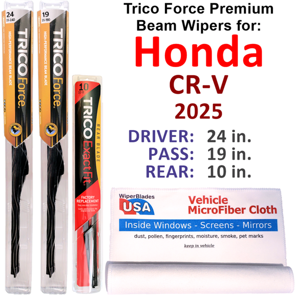 2025 Honda CR-V Performance Beam Wipers (Set of 3) w/Rear Wiper