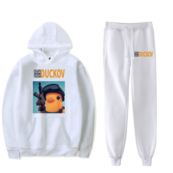 2025 Hot Game Escape From Duckov Graphic Unisex Hoodie Jogger Set 2-Piece Graphic Pullover Sweatshirt & Pants for Survival RPG Game Fans