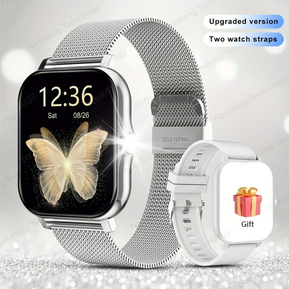 1.83" HD Smartwatch: Full Touch Screen, Wireless Call, Fitness Tracker, Weather & Notifications for Android/iPhone, Unisex Holiday Gift