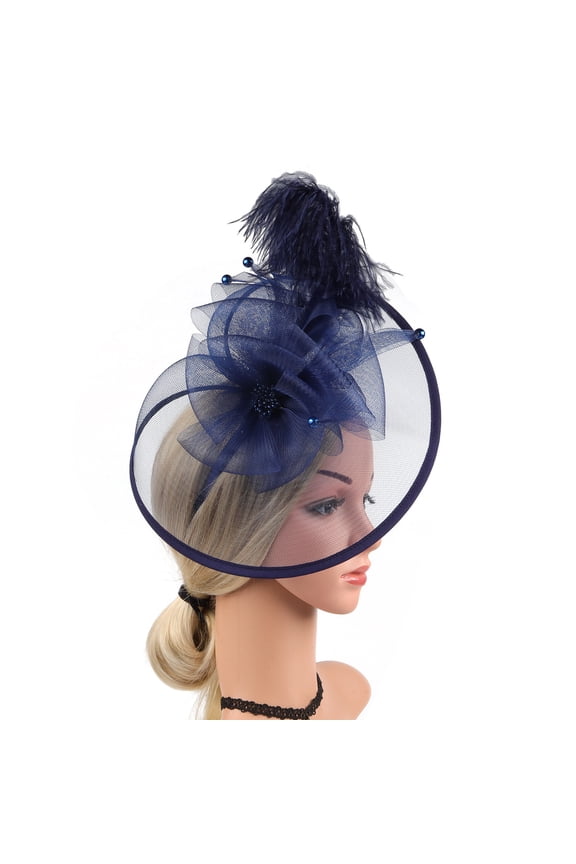 2025 Hot Sale Mesh Feather Headwear Bowknot Versatile Hairband Hair Accessories Pearl Party Performance Hair Clip Style