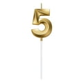 thumbnail image 1 of 2025 NEW Pedty Birthday Number Candle 3D Shape Birthday Candle Decoration Birthday Cake Candle Tyrant Gold 1Pc Number 5, Party Card Insertion, Party Toppers, 1ÃNumber Candle, 1 of 8