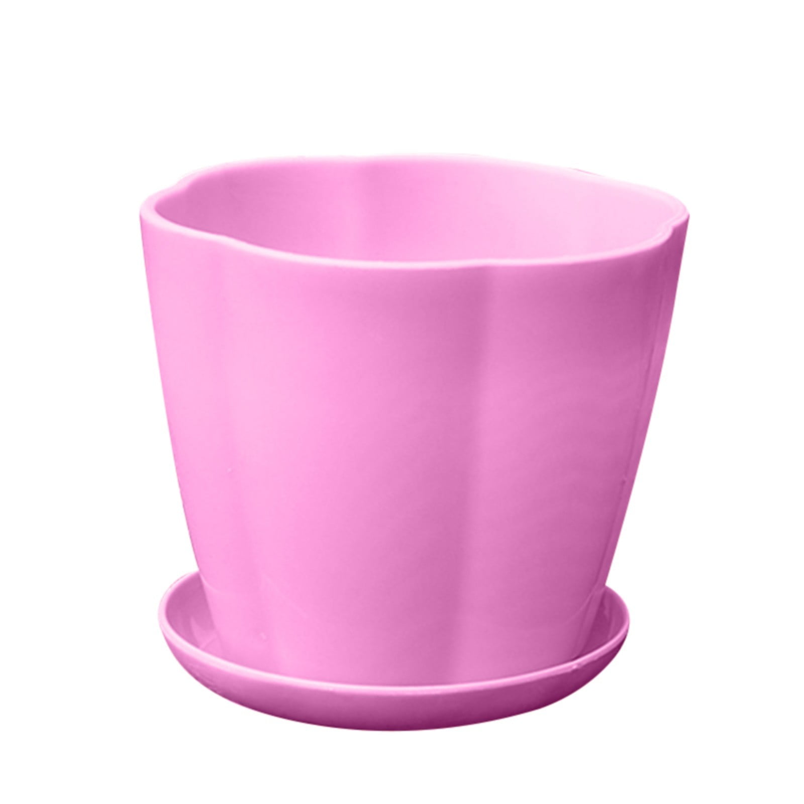 2025 Hot Sale! Pedty Plastic Flower Pot with Saucer Tray Pink Extra
