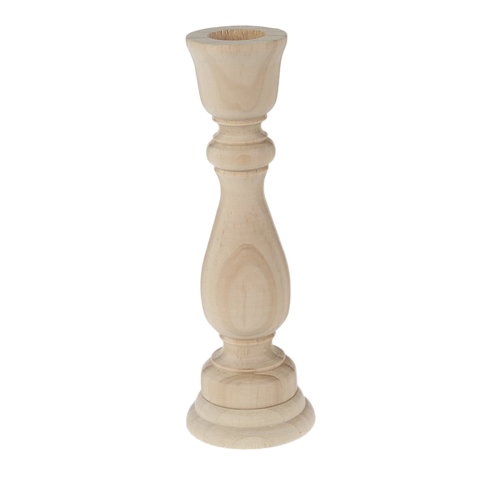 2025 Hot Sale! Pedty Wood Candlestick Holders Retro Unpainted Wood