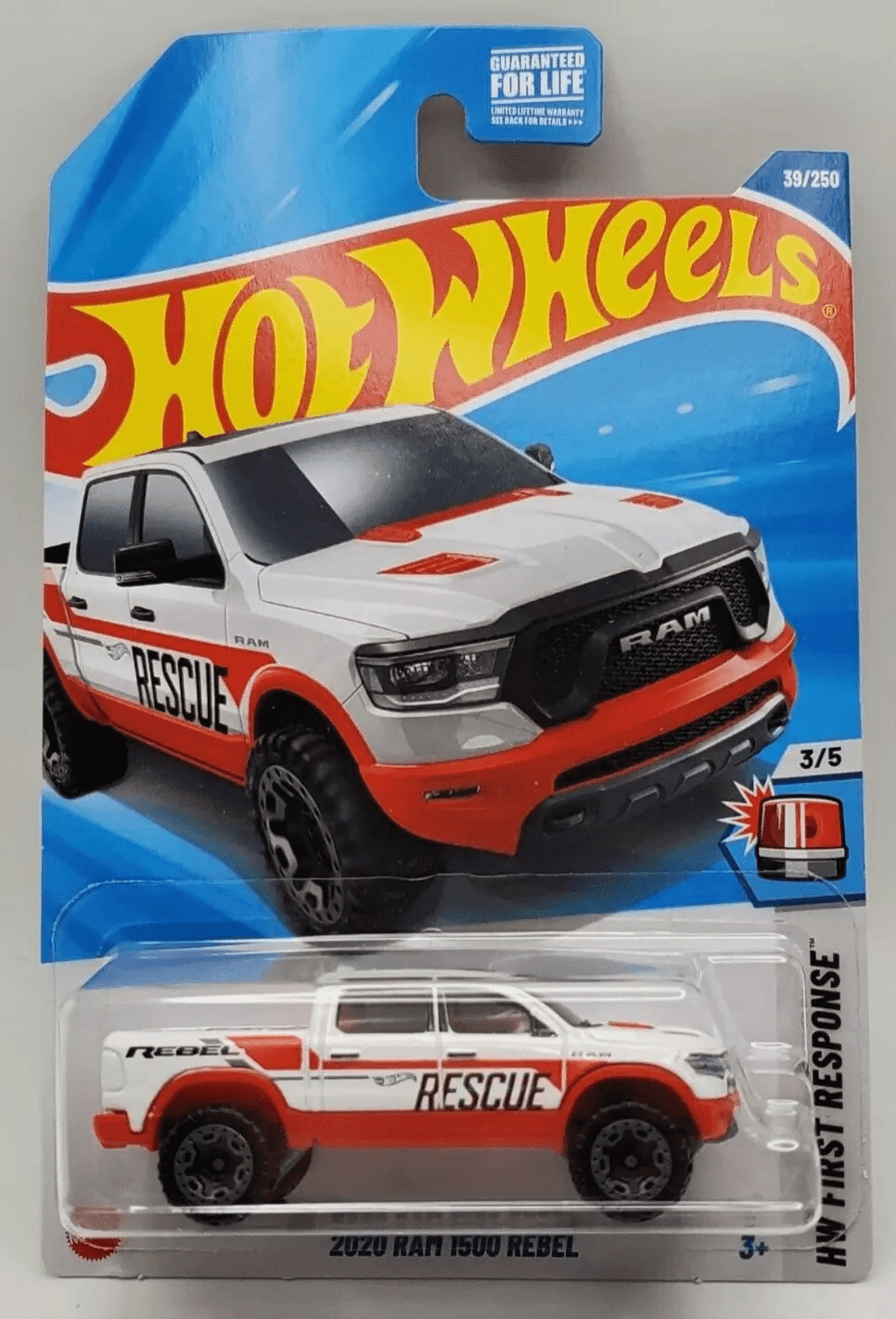 2024 Hot Wheels '20 Ram 1500 Rebel White Factory Fresh A Case White Pickup Truck