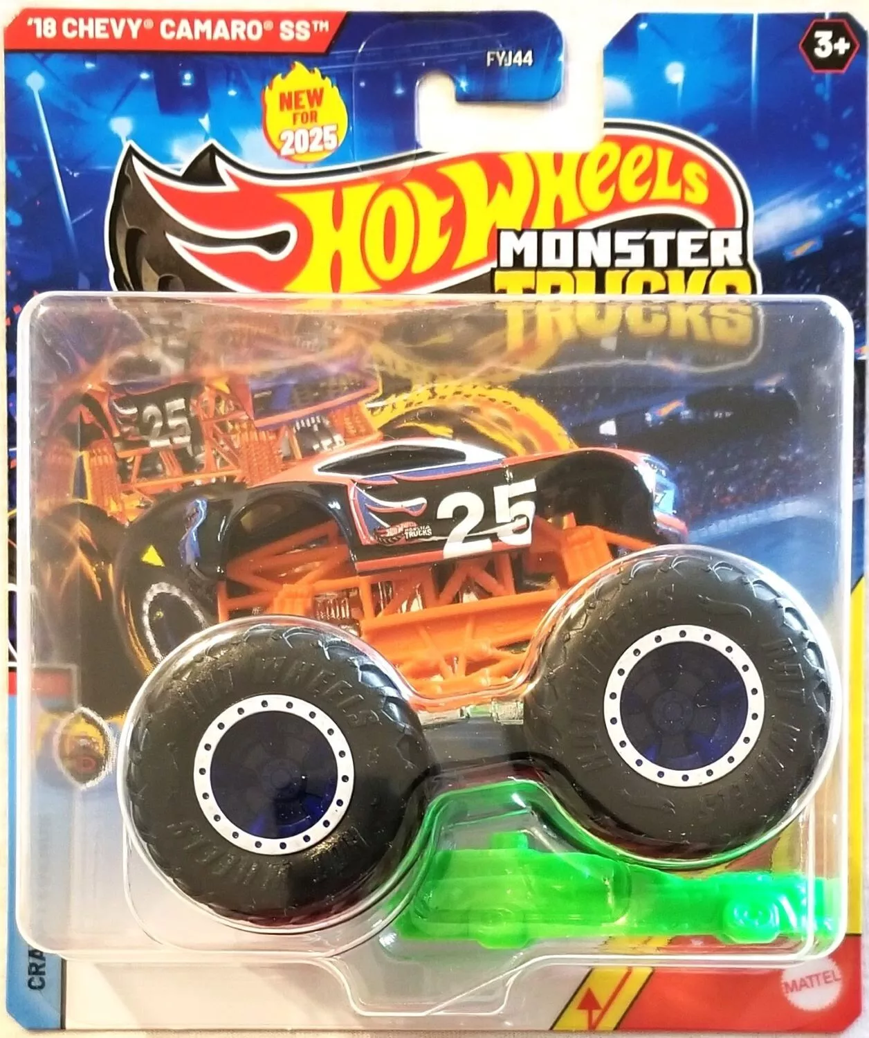ミニカー Hotwheels MONSTER TRUCKS 2025 Hot Wheels Monster Trucks 2018 Chevy Camaro SS, Crash Legends