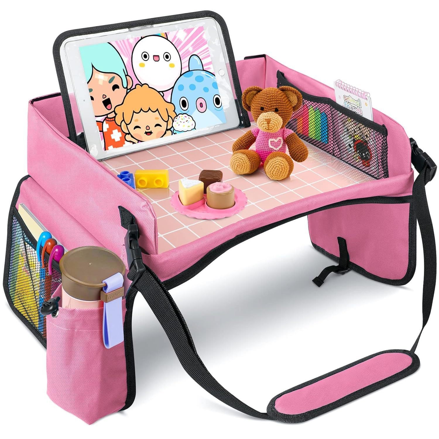 2025 Hottest Travel Car Children's Tray Storage Bag Car Seat Storage Tray Children's Toy Tray