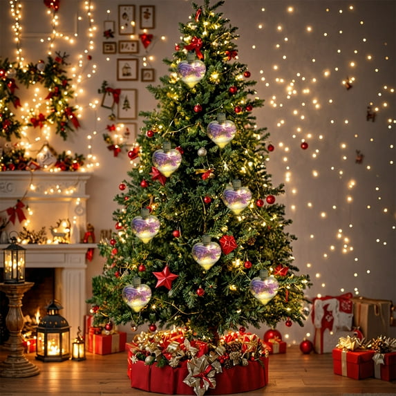 2025 Hydrangea Glass Christmas Ball Lights - Smart Dimmable LED Cluster Decor for Indoor/Outdoor (1Pc Waterproof Holiday Ceiling Orbs)