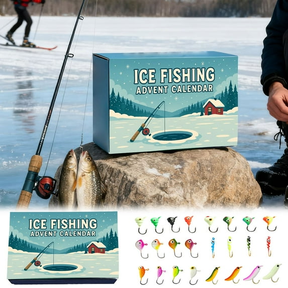 2025 Ice Fishing Advent Calendar 24 Day Countdown Set for Adult Men Father Surprise