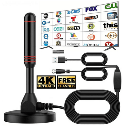 TV Antennas for Free Channels, Outdoor Indoor Digital HD TV Antenne for Smart TV with Strong Magnetic Base Long Range Reception, 900 Miles Range Amplifier Signal Booster for Local Channels