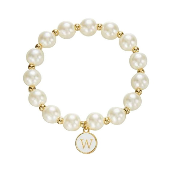 2025 Initial Pearl Bracelet Flower Girl Bracelet Proposal Gifts for Girls, Gold Pearl Bracelets with Letter A-Z Personalized Name Jewelry Birthday Christmas Wedding Party Gift for Her