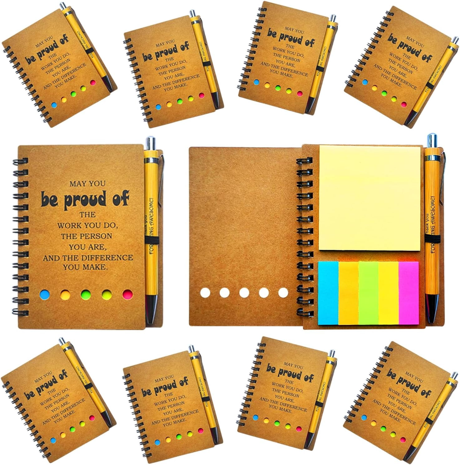 Inspirational Office Supplies 30 Sets Employee Appreciation Gifts - Inspirational Notebook, Pen & Sticky Note Bulk Pack Teacher Appreciation Gifts In Bulk