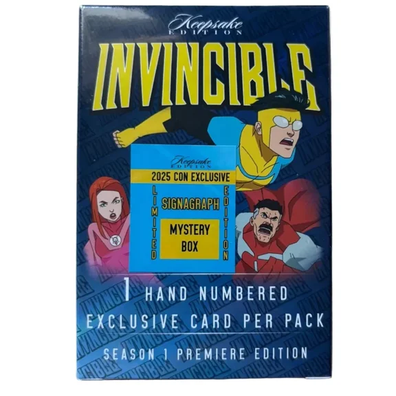 2025 Invincible Season 1 Keepsake Premiere Edition Con Exclusive Laser Signagraph Mystery Box (1 Card)