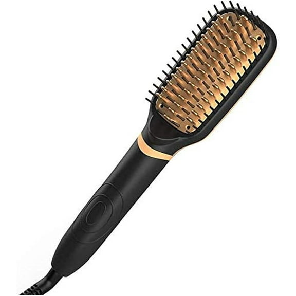 2025 Ionic Ceramic Straightening Brush - Fast Heating Anti-Scald Styler with Adjustable Temp & Auto Shutoff (Dual Voltage)