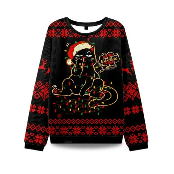 2025 It’s Fine I’m Fine EveryThing Is Fine 3D Christmas Sweater