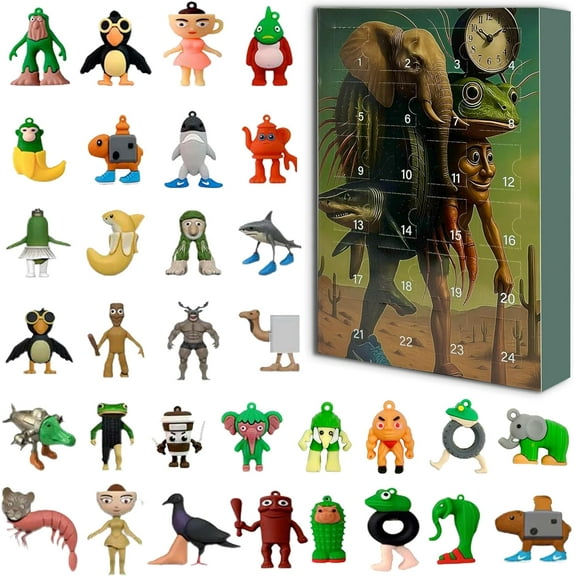 2025 Italian Brainrot Advent Calendar for Kids & Adults - 24pcs Set Tung Tung Tung Sahur Brain Rot Figures for Boys, Tralalero Tralala-Inspired Christmas Gifts for Kids, Colleagues, Friends