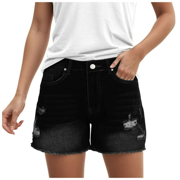 2025 Jean Shorts for Women Basic Wash Stretchy Solid Denim Summer Hot Short Y2k Casual Jorts