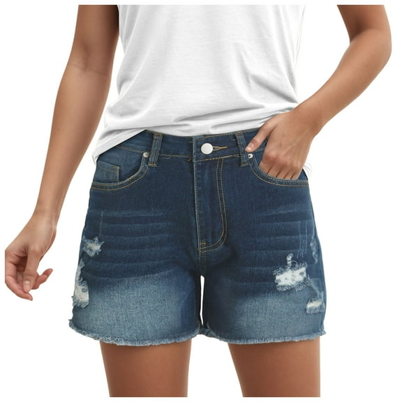 2025 Jean Shorts for Women Basic Wash Stretchy Solid Denim Summer Hot Short Y2k Casual Jorts