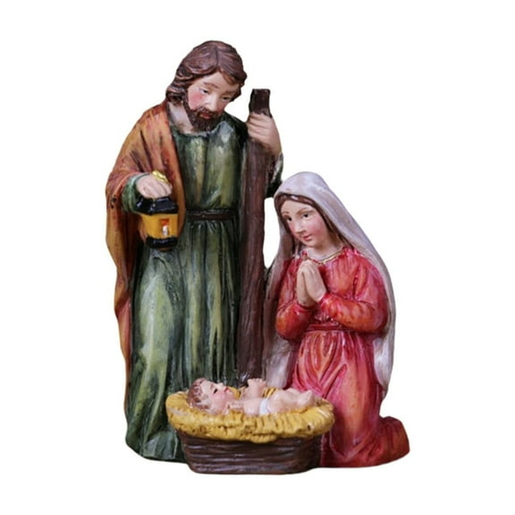 2025 Jesus Decoration Jess Virgi Mary HandMade Nativity Set With Lights,Gifts for Family and Friends