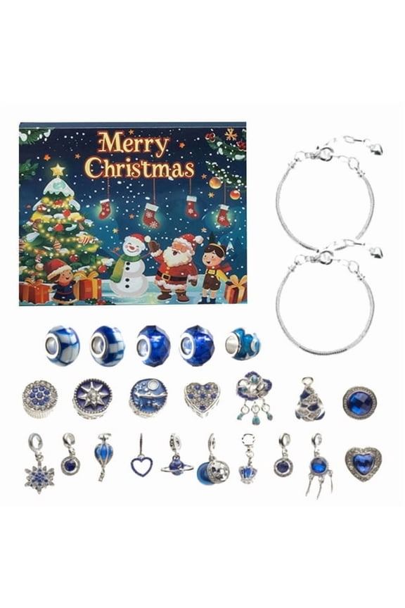 2025 Jewelry Christmas Advent Calendar - 24PC DIY Jewelry Blind Boxes with Different Bracelets Rings Keychain Kits, Christmas 24-Days Countdown Calendar