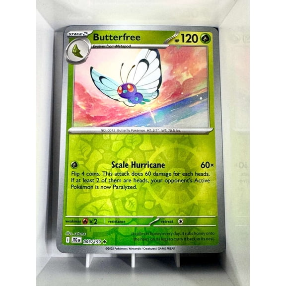 2025 Journey Together Butterfree Reverse Holo Rare #3/159 English Pokemon Trading Card