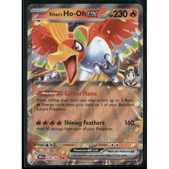 2025 Journey Together Ethan's Ho-Oh EX Holo Double Rare RR #39/182