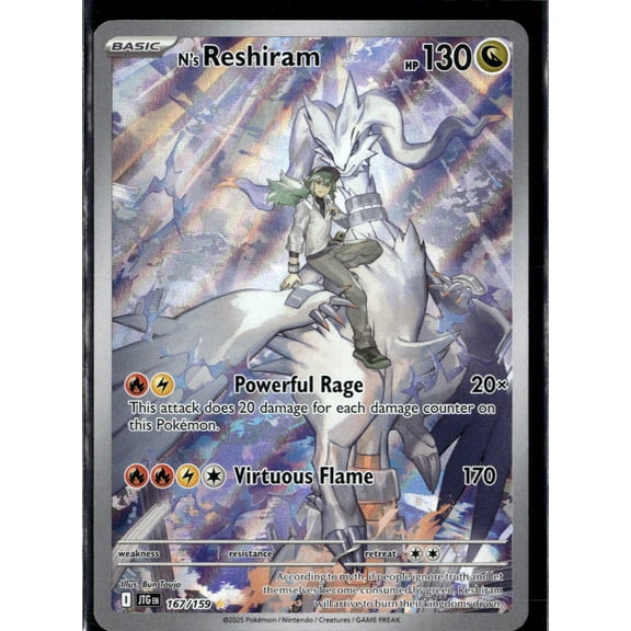2025 Journey Together N'S Reshiram Holo Secret Rare SAR #167/159