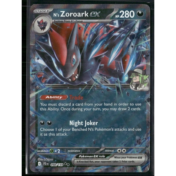 2025 Journey Together N'S Zoroark EX Holo Double Rare RR #98/159
