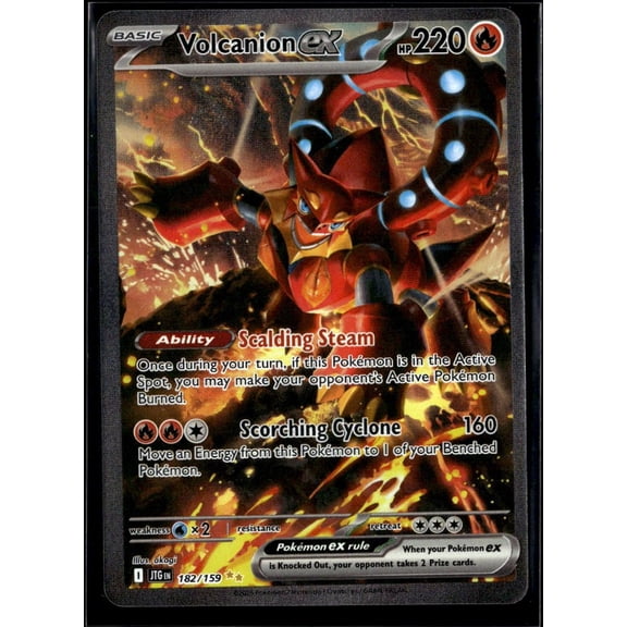 2025 Journey Together Volcanion EX Etched Secret Rare SAR #182/159 English Pokmon Trading Card