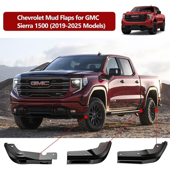 2025  Junior Mud Flaps No Drill Required Splash Guards All Weather  Protector Custom Fit for Chevy