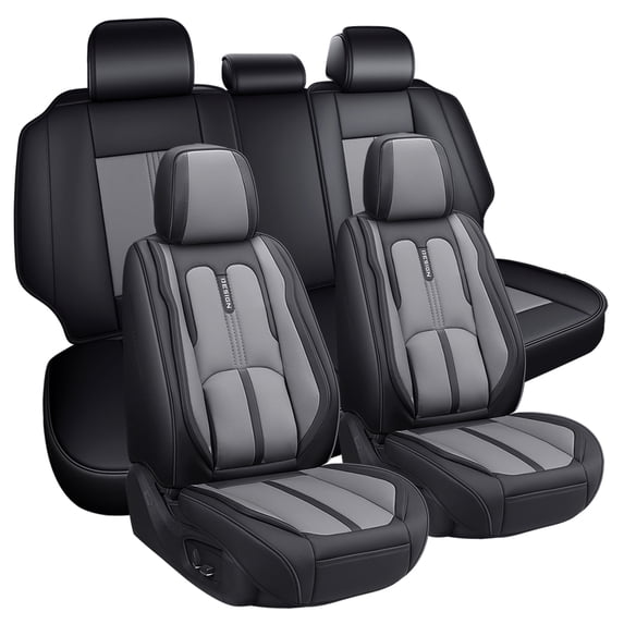 2025 for Kia Soul Seat Cover, Black and Gray Car Seat Covers, Premium Leather Full Set of 5 Seats Airbag Compatible Fine Exquisite Workmanship, Protect Car Seats