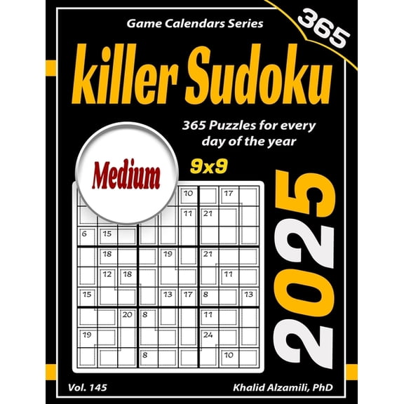 Game Calendars 2025 Killer Sudoku: 365 Medium (9x9) Puzzles for Every Day of the Year, (Paperback)
