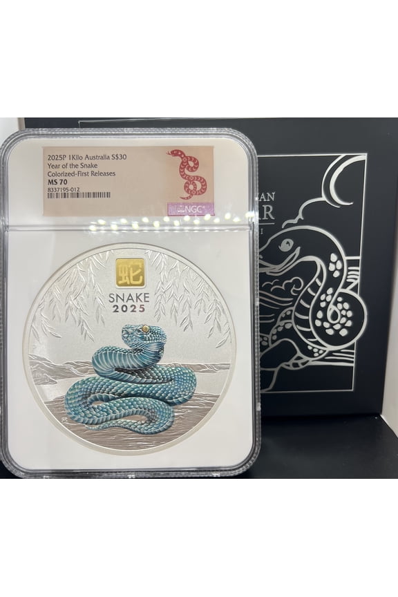 2025 Kilo Australia S$30 Year of the Snake Colorized First Release MS70 NGC (PA8337195012)