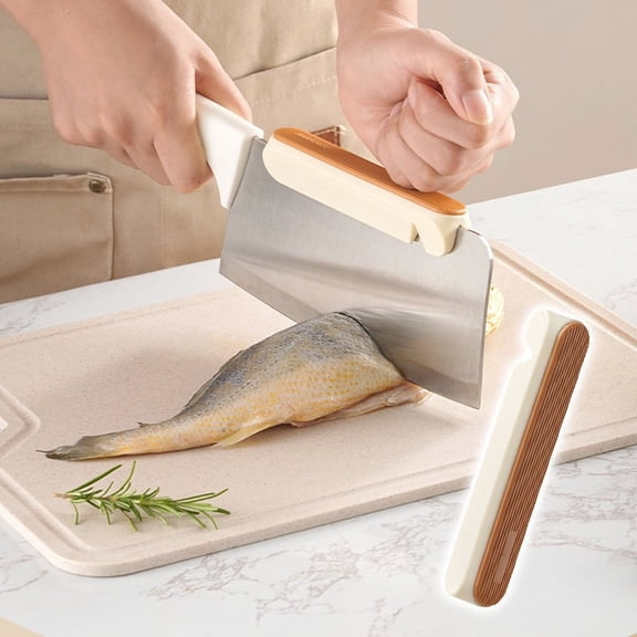 2025 Kitchen Knife Guard Tool - Knife Cover Hand Protector with Knife Sharpener, 2-in-1 Silicone Back Protector Edge Covers for Cleaver, Meat Cutting, and Bone Chopping