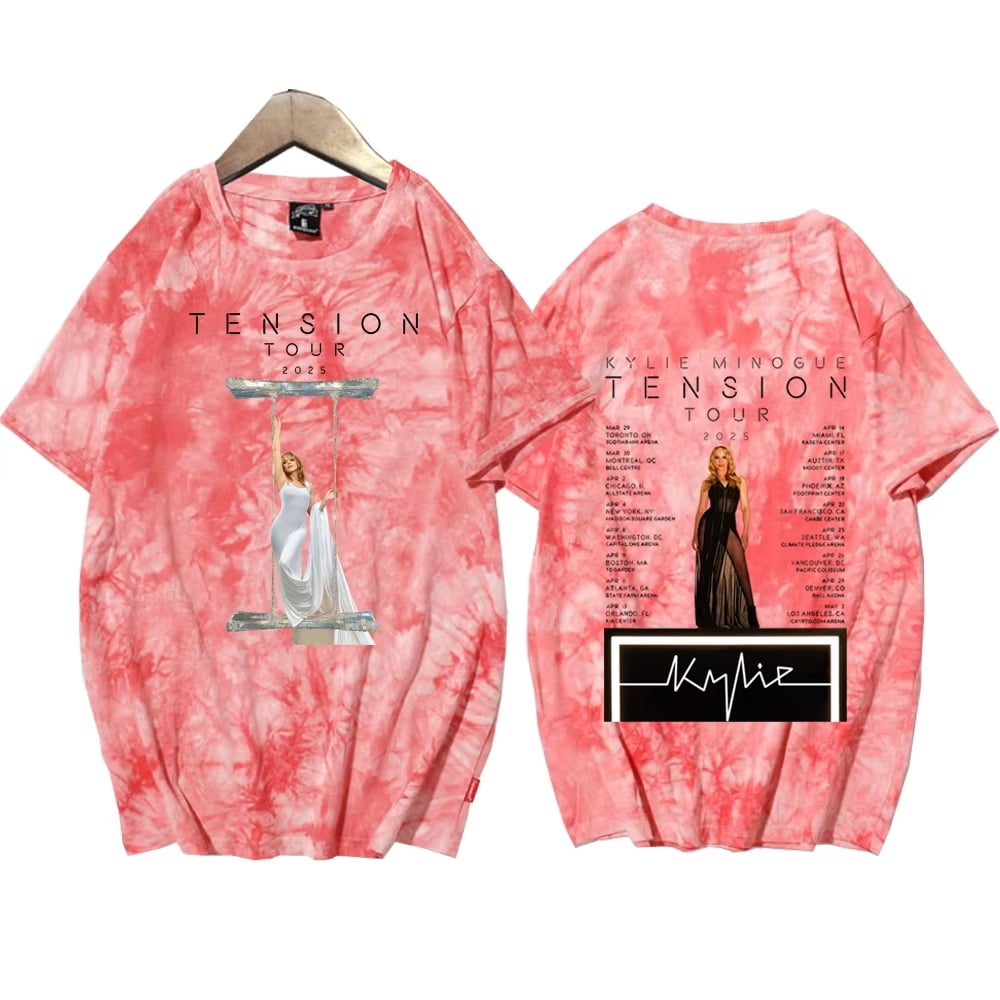 2025 Kylie Minogue Tension World Tour Washed TShirt Women Men Crewneck