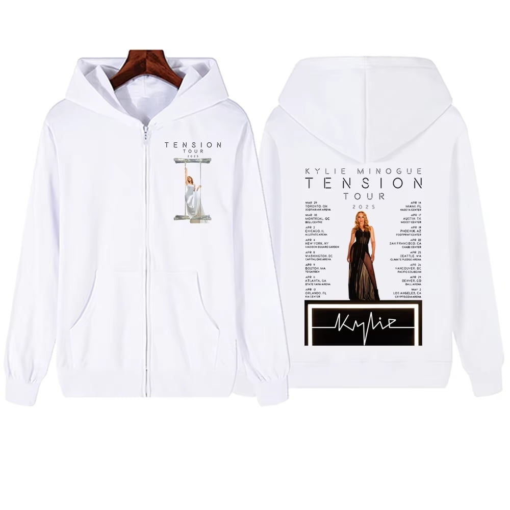 2025 Kylie Minogue Tension World Tour Zipper Hoodie Harajuku Pullover