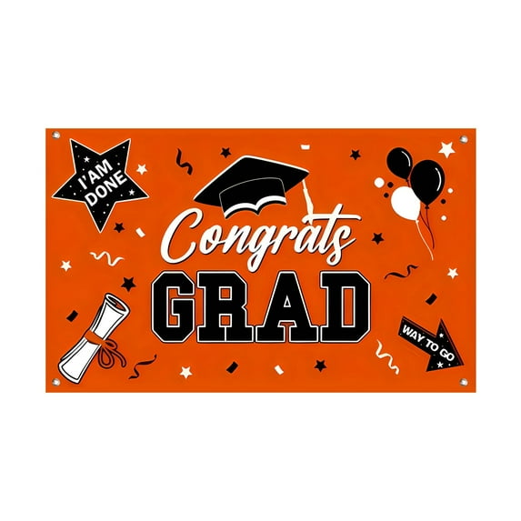 2025 Large Congrats Grad Garage Door Decorations Graduation Garage Door Cover Banner Graduation Background for Wall Indoor Outdoor Photo Graduation Party Decor Supplies